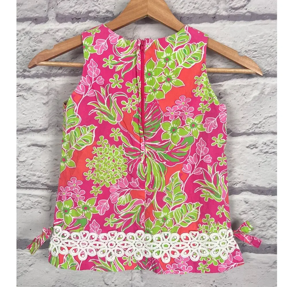 Lilly Pulitzer Girls 6 Preppy Coastal Resortwear Eyelet‎ Lace Bloomcore Tank Top